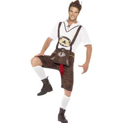 Grappig Oktoberfest kostuum Heren Shirt en Lederhosen 
